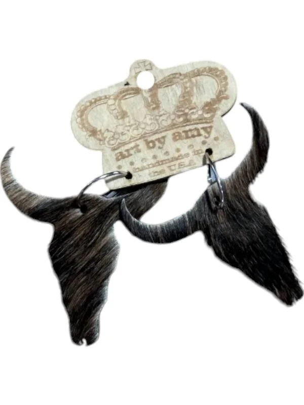 Everyday Jewelry Essentials Now On Sale Women's Hide On Steerhead Earrings In Black