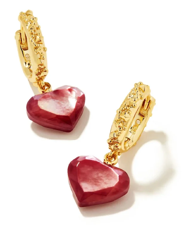 Affordable Elegance – Special Jewelry Sale Now Live Women's Penny Heart Huggie In Mulberry Mother-Of-Pearl Affordable Elegance – Special Jewelry Sale Now Live Women's Penny Heart Huggie In Mulberry Mother-Of-Pearl