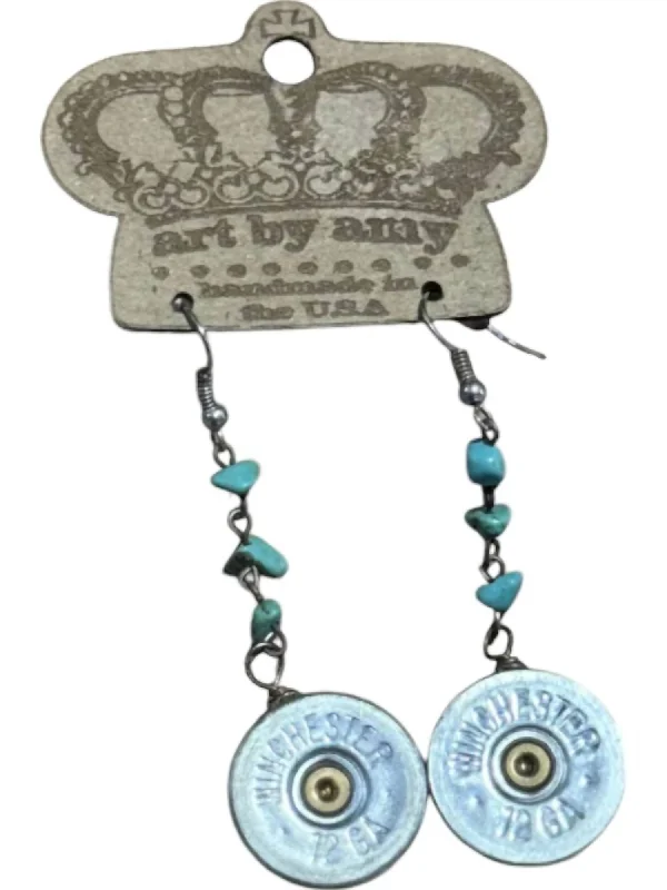 Limited-Stock Jewelry Sale – Shop Before It's Gone Women's Shotgun Shell With Charms Earrings In Blue Limited-Stock Jewelry Sale – Shop Before It's Gone Women's Shotgun Shell With Charms Earrings In Blue