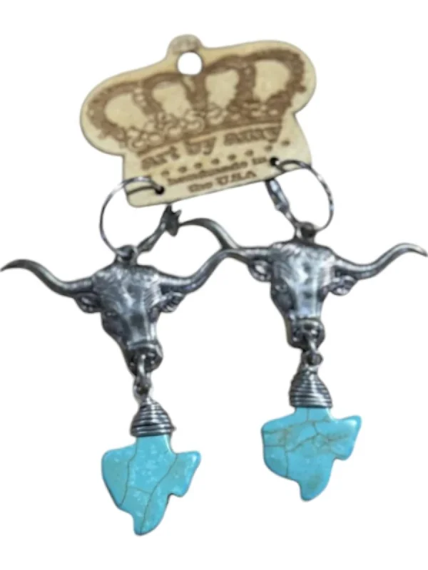 Dainty And Elegant Jewelry Now At Reduced Prices Women's Steerhead Charm Turquoise Earrings In Silver & Blue Dainty And Elegant Jewelry Now At Reduced Prices Women's Steerhead Charm Turquoise Earrings In Silver & Blue