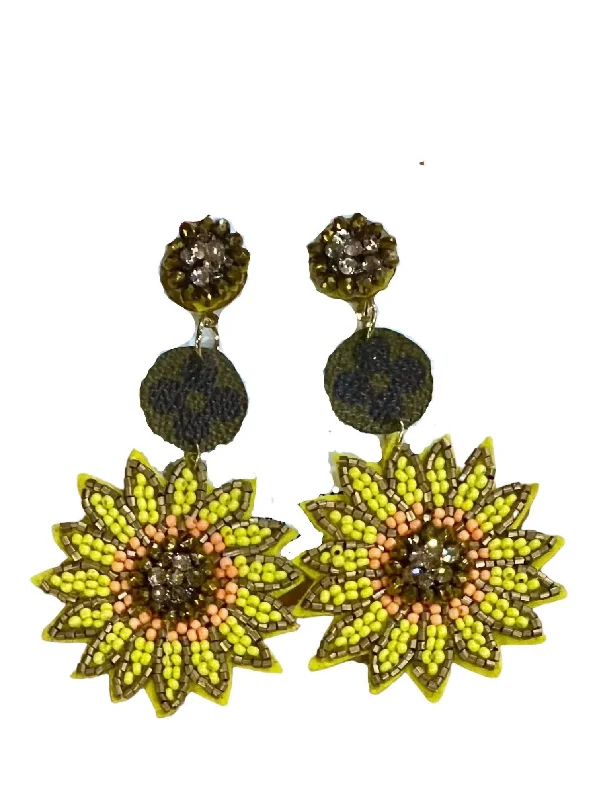 Buy More, Save More On Stunning Jewelry Pieces Women's Sunflower Seed Bead Earrings In Yellow Buy More, Save More On Stunning Jewelry Pieces Women's Sunflower Seed Bead Earrings In Yellow