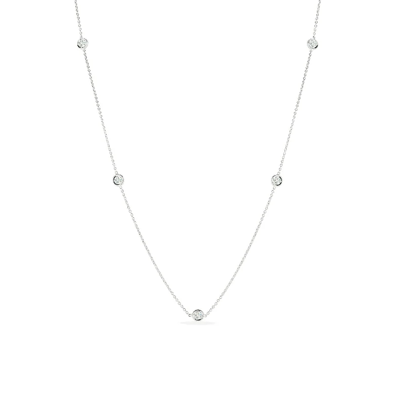 Customized Silver Jewelry For Unique Style 5-Station Diamond Necklace
