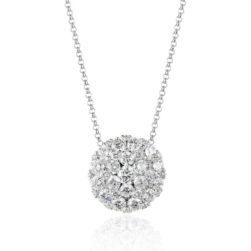 Luxury Meets Affordability – Jewelry Sale Now Live 1.21ct Round Diamond Cluster 14K White Gold Necklace Luxury Meets Affordability – Jewelry Sale Now Live 1.21ct Round Diamond Cluster 14K White Gold Necklace