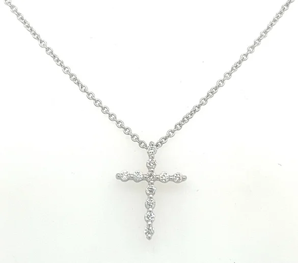 Don't Miss Our Biggest Jewelry Sale Of The Season 14K White Gold Round Shape Diamond Cross Pendant (.16ctw) Don't Miss Our Biggest Jewelry Sale Of The Season 14K White Gold Round Shape Diamond Cross Pendant (.16ctw)