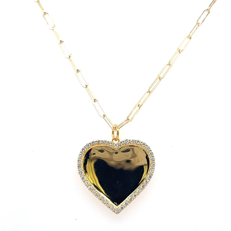 Grab Exquisite Jewelry At The Lowest Prices 18K Yellow Gold Round Shape Diamonds Heart Pendant with a 18K Yellow Gold Necklace (.38ctw) Grab Exquisite Jewelry At The Lowest Prices 18K Yellow Gold Round Shape Diamonds Heart Pendant with a 18K Yellow Gold Necklace (.38ctw)