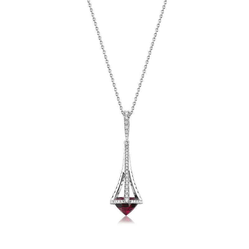 Unique Jewelry Designs Now At Discounted Rates Garnet & Diamond Pastel Chandelier Pendant