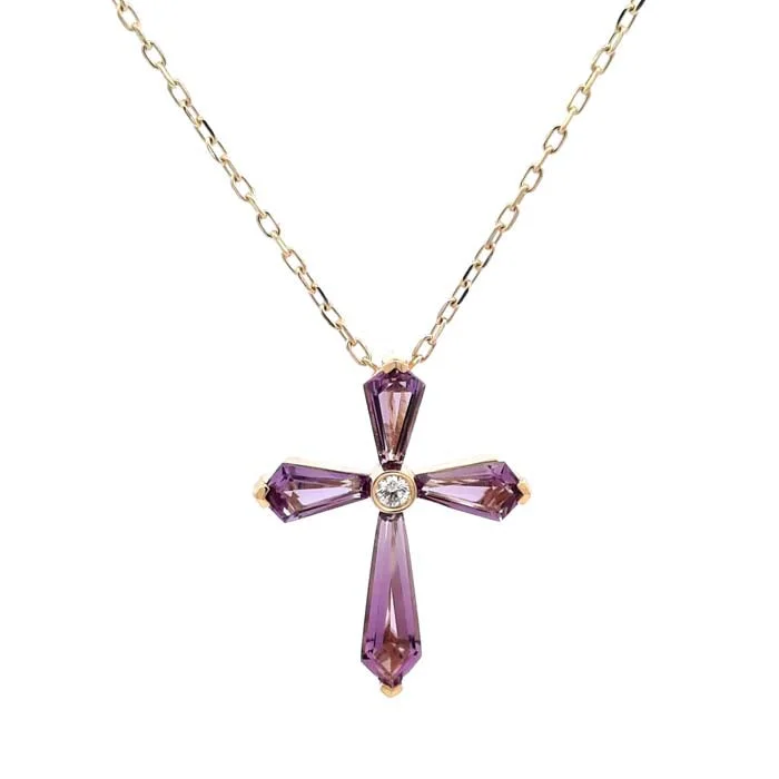 Elegant Designs, Unbeatable Discounts – Shop Jewelry Now Amethyst & Diamond Cross Necklace Elegant Designs, Unbeatable Discounts – Shop Jewelry Now Amethyst & Diamond Cross Necklace