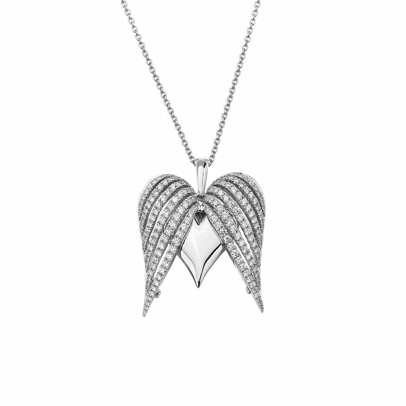 Grab Your Dream Jewelry At The Lowest Prices Large Angel Heart Pendant with Diamonds Grab Your Dream Jewelry At The Lowest Prices Large Angel Heart Pendant with Diamonds