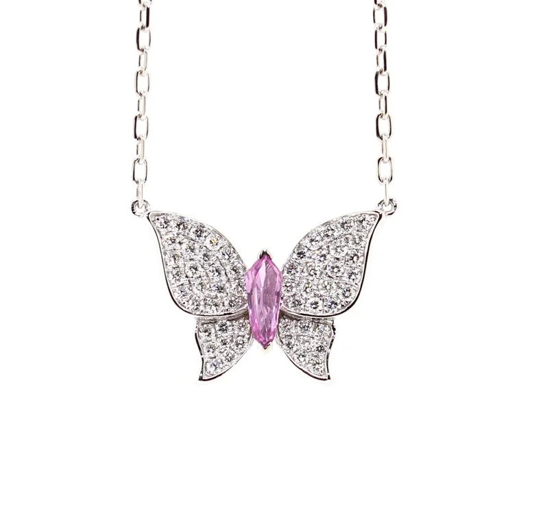 Fashion-Forward Jewelry At Incredible Prices Pink Sapphire & Diamond Butterfly Pendant Fashion-Forward Jewelry At Incredible Prices Pink Sapphire & Diamond Butterfly Pendant