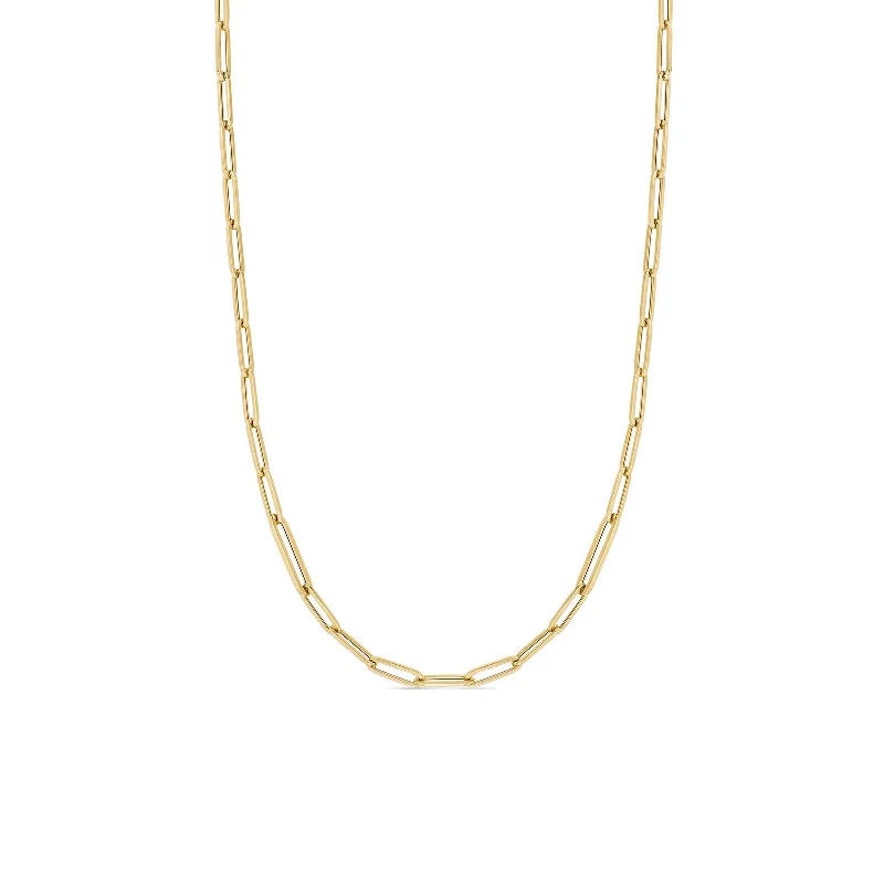 Delicate Crystal Jewelry For Sophisticated Charm Alternating Size Paperclip Link Necklace Delicate Crystal Jewelry For Sophisticated Charm Alternating Size Paperclip Link Necklace