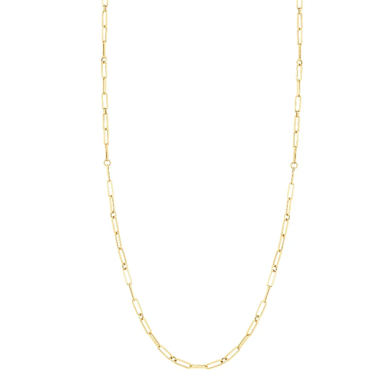 Handmade Pearl Jewelry For Timeless Elegance Fine Link Paperclip Chain (22 inches)