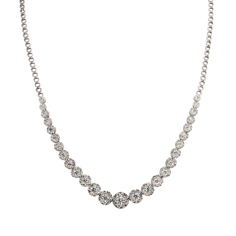 Jewelry Deals That Outshine The Rest 6ct Graduated Diamond Cluster 14K White Gold Tennis Necklace Jewelry Deals That Outshine The Rest 6ct Graduated Diamond Cluster 14K White Gold Tennis Necklace