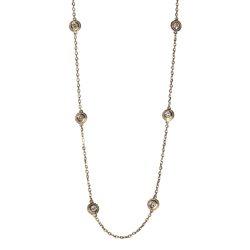 Fashion-Forward Jewelry At Incredible Prices .75ct Diamond by the Yard 10 Station 14K Yellow Gold Necklace Fashion-Forward Jewelry At Incredible Prices .75ct Diamond by the Yard 10 Station 14K Yellow Gold Necklace