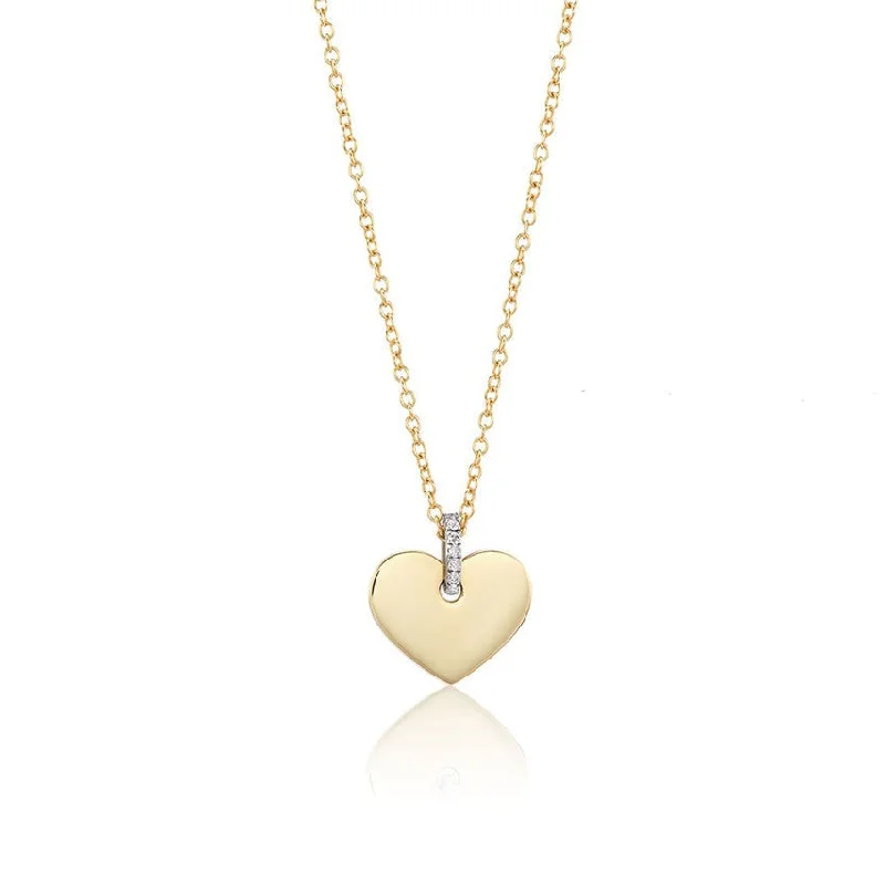 Timeless Elegance Now At Special Discounts Aurelia Demark 18K Gold Diamond Small Heart Pendant Necklace Timeless Elegance Now At Special Discounts Aurelia Demark 18K Gold Diamond Small Heart Pendant Necklace