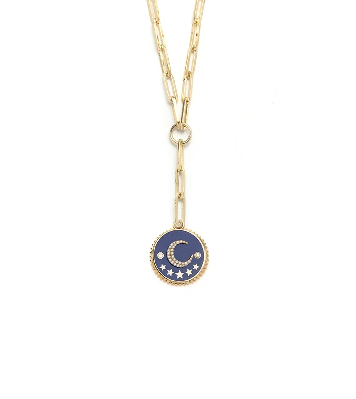Waterproof Stainless Steel Jewelry For Lasting Beauty Blue Crescent : Champleve Classic Fob Clip Extension Chain Necklace Waterproof Stainless Steel Jewelry For Lasting Beauty Blue Crescent : Champleve Classic Fob Clip Extension Chain Necklace