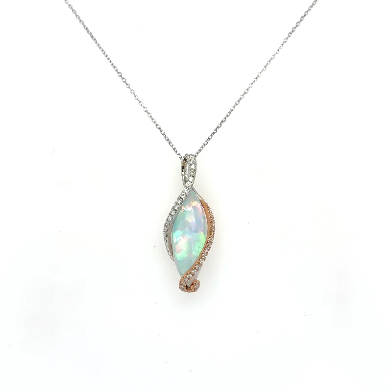 Bestselling Jewelry Now On Sale – Elevate Your Look Bremer Jewelry 14K White/Rose Gold Marquise Shape Opal and Diamond Drop Necklace (4.64ctw) Bestselling Jewelry Now On Sale – Elevate Your Look Bremer Jewelry 14K White/Rose Gold Marquise Shape Opal and Diamond Drop Necklace (4.64ctw)