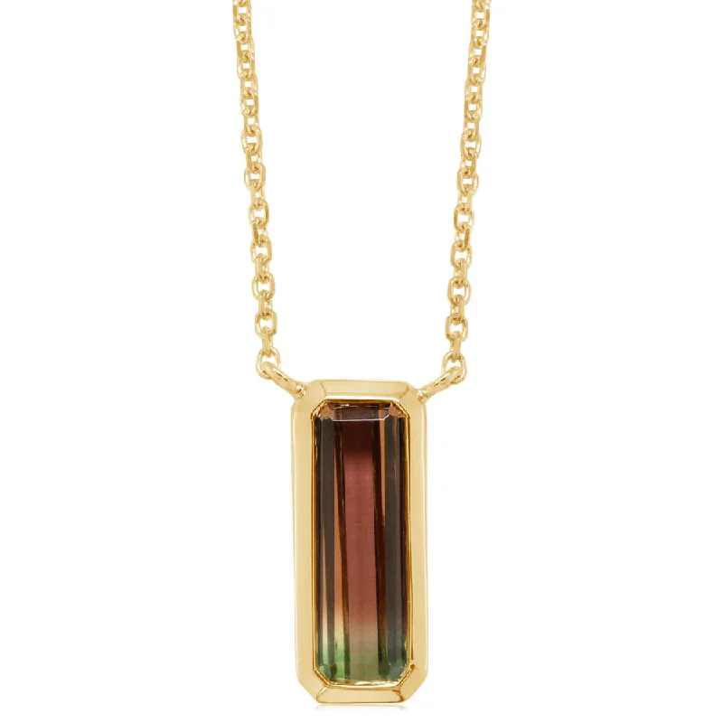 Limited-Stock Jewelry Clearance – Grab Your Favorites Now Bremer Jewelry 14K Yellow Gold Rectangle Shape Watermelon Tourmaline Bezel Necklace (1.83ctw) Limited-Stock Jewelry Clearance – Grab Your Favorites Now Bremer Jewelry 14K Yellow Gold Rectangle Shape Watermelon Tourmaline Bezel Necklace (1.83ctw)