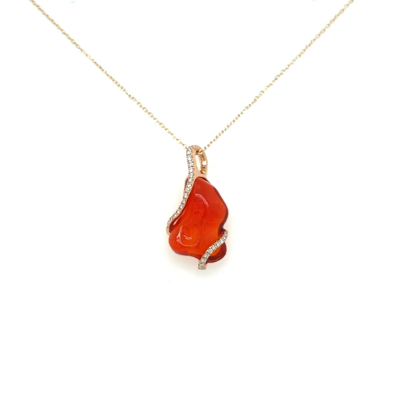 Buy More, Save More On Stunning Jewelry Designs Bremer Jewelry 18K Rose Gold Fire Opal and Diamond Necklace (4.79ctw) Buy More, Save More On Stunning Jewelry Designs Bremer Jewelry 18K Rose Gold Fire Opal and Diamond Necklace (4.79ctw)