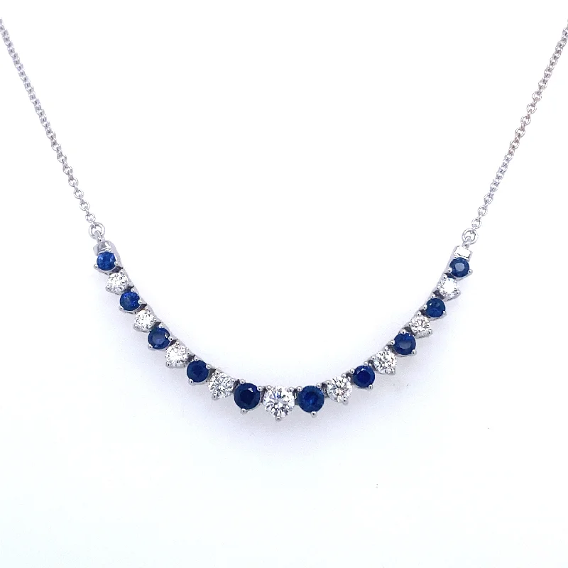 Timeless Elegance, Temporary Discounts – Act Fast Bremer Jewelry 18K White Gold Round Shape Sapphires and Diamonds Smile Pendant (1.85ctw) Timeless Elegance, Temporary Discounts – Act Fast Bremer Jewelry 18K White Gold Round Shape Sapphires and Diamonds Smile Pendant (1.85ctw)