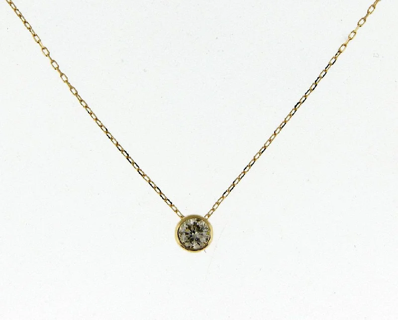 Discounted Jewelry For A Glamorous Look Bremer Jewelry 18K Yellow Gold Diamond Bezel Power of One Necklace (0.10ctw) Discounted Jewelry For A Glamorous Look Bremer Jewelry 18K Yellow Gold Diamond Bezel Power of One Necklace (0.10ctw)