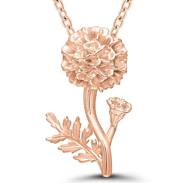 Dainty Floral Jewelry For Feminine Elegance Bremer Jewelry 925 Rose Sterling Silver/Gold Plated January Birth Flower "Carnation" Necklace Dainty Floral Jewelry For Feminine Elegance Bremer Jewelry 925 Rose Sterling Silver/Gold Plated January Birth Flower "Carnation" Necklace