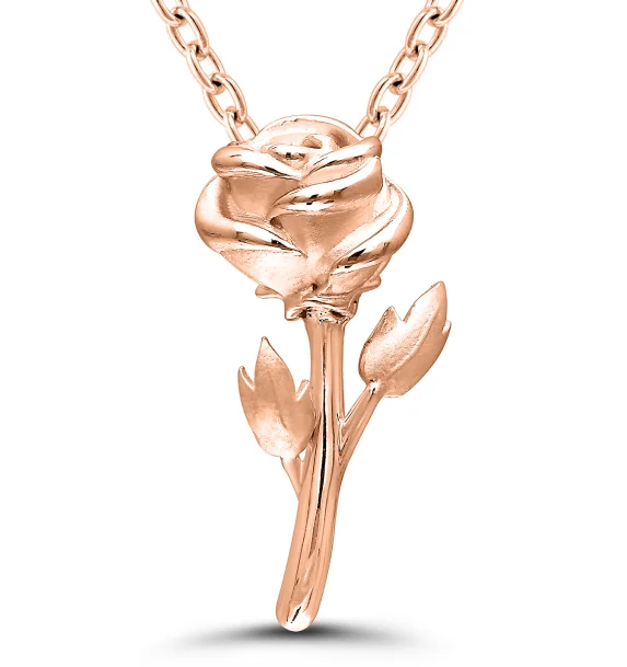 Elegant Rose Gold Jewelry For A Stylish Touch Bremer Jewelry 925 Rose Sterling Silver/Gold Plated June Birth Flower "Rose" Necklace Elegant Rose Gold Jewelry For A Stylish Touch Bremer Jewelry 925 Rose Sterling Silver/Gold Plated June Birth Flower "Rose" Necklace