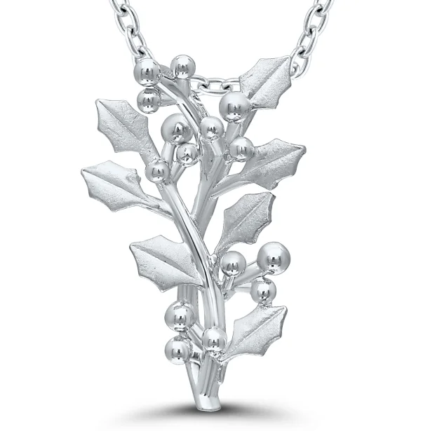 Get The Best Deals On Timeless Jewelry Pieces Bremer Jewelry 925 White Sterling Silver December Birth Flower "Holly" Necklace Get The Best Deals On Timeless Jewelry Pieces Bremer Jewelry 925 White Sterling Silver December Birth Flower "Holly" Necklace