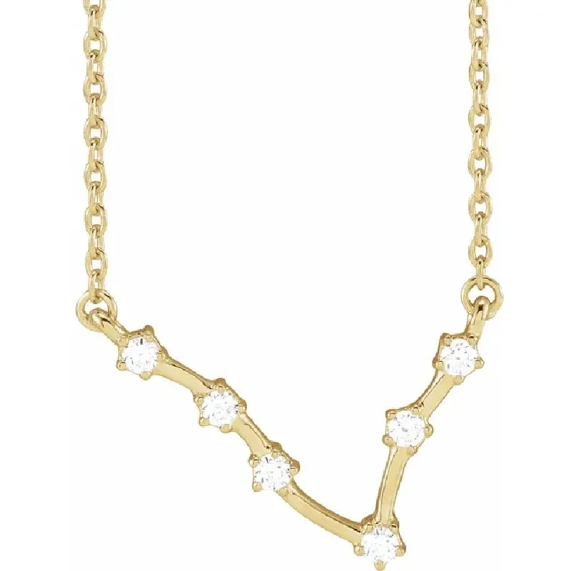 Limited Stock On Premium Jewelry At Low Prices Bremer Jewelry My Brightest Star 14K Yellow Gold Diamond Pisces Zodiac Pendant with a 14K Yellow Gold Cable Link Necklace (0.18ctw)