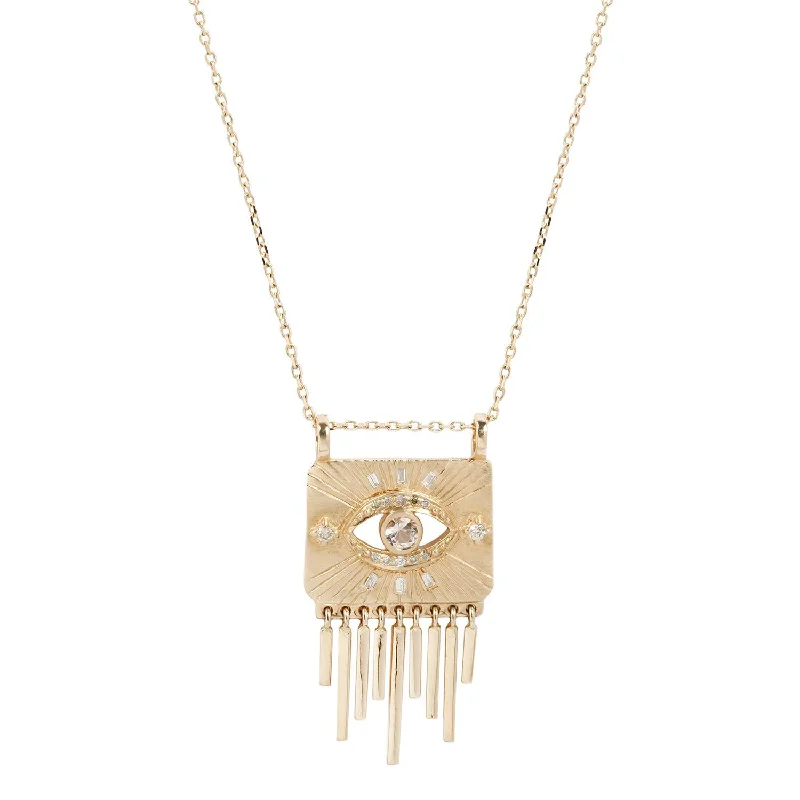Luxury Jewelry Now At Special Promotional Rates White Sapphire & Diamond Eye Fringe Necklace Luxury Jewelry Now At Special Promotional Rates White Sapphire & Diamond Eye Fringe Necklace