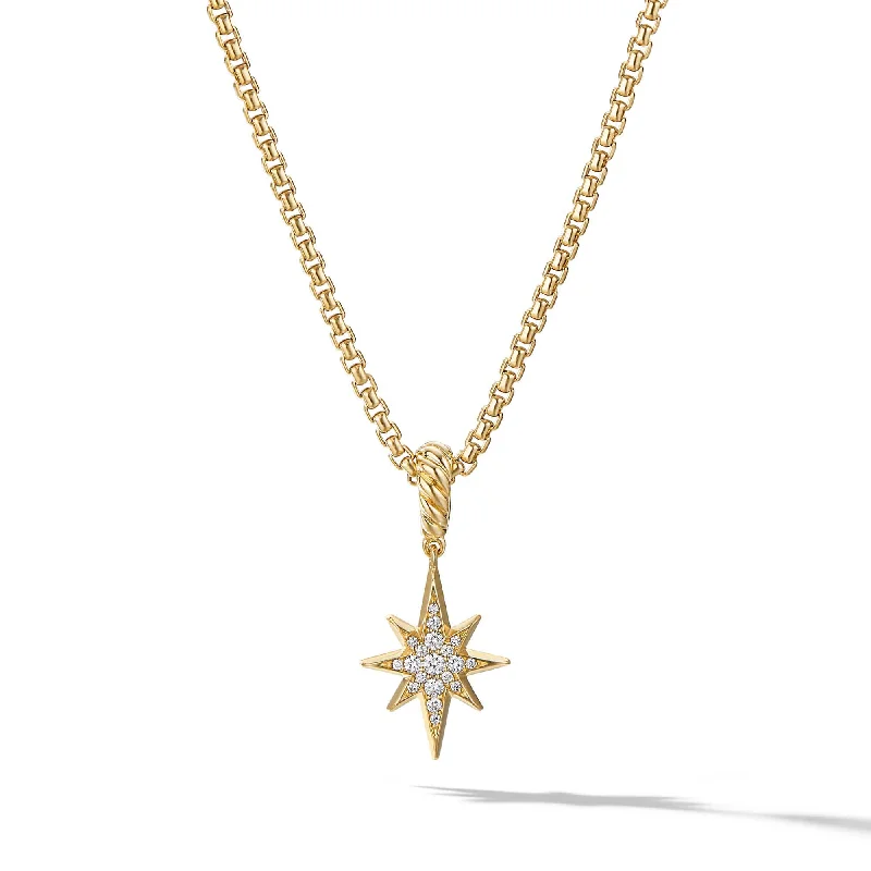 Premium Jewelry, Premium Discounts – Act Fast North Star Amulet in 18K Yellow Gold with Pave Diamonds Premium Jewelry, Premium Discounts – Act Fast North Star Amulet in 18K Yellow Gold with Pave Diamonds