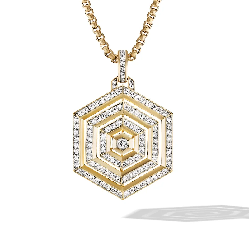 Your Dream Jewelry At Dream Prices – Shop Now Carlyle Pendant in 18K Yellow Gold with Full Pave Diamonds
