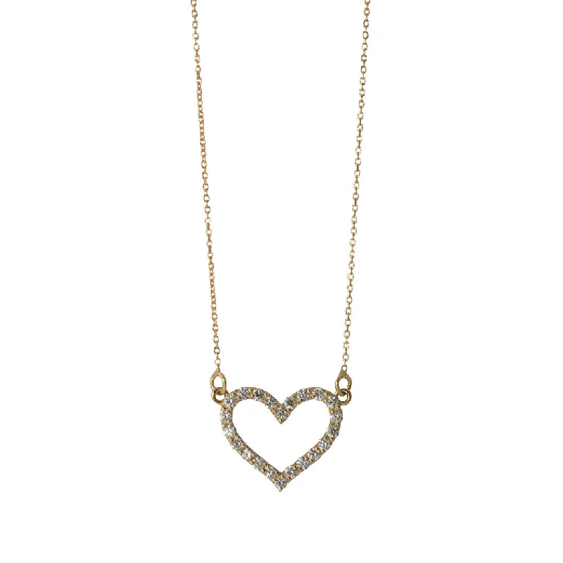 Get Your Favorite Jewelry At The Best Price Diamond 18K Gold Medium Open Heart Necklace Get Your Favorite Jewelry At The Best Price Diamond 18K Gold Medium Open Heart Necklace