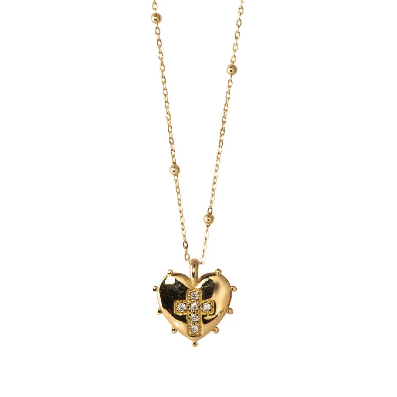 Elegant Jewelry, Exclusive Prices – Shop Now Diamond Cross Heart 18K Gold Pendant Satellite Necklace Elegant Jewelry, Exclusive Prices – Shop Now Diamond Cross Heart 18K Gold Pendant Satellite Necklace