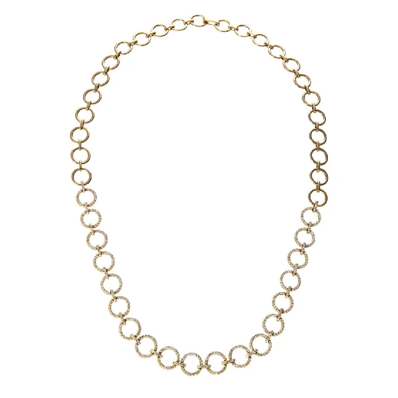 Premium Diamond Jewelry At Once-In-A-Lifetime Discounts Diamond Pavé Circle Link 14K Yellow Gold Necklace Premium Diamond Jewelry At Once-In-A-Lifetime Discounts Diamond Pavé Circle Link 14K Yellow Gold Necklace