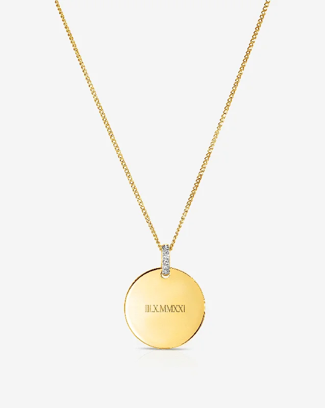 Flash Sale On Stunning Jewelry – Don't Miss Out Engravable Round Pendant Necklace