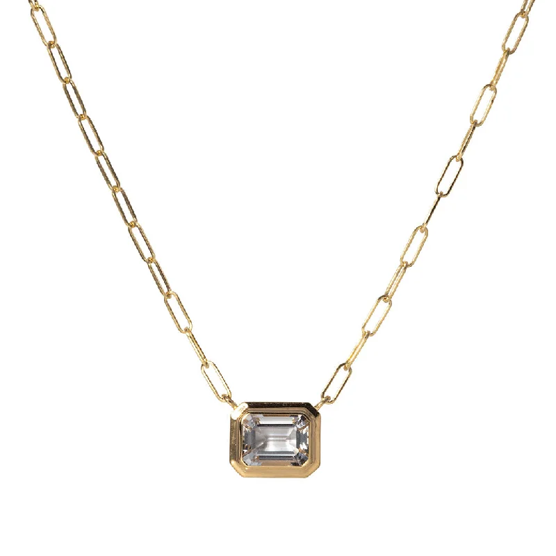 Luxury Jewelry At Unbeatable Discounts Goshwara Emerald-Cut Rock Crystal 18K Gold Pendant Necklace Luxury Jewelry At Unbeatable Discounts Goshwara Emerald-Cut Rock Crystal 18K Gold Pendant Necklace