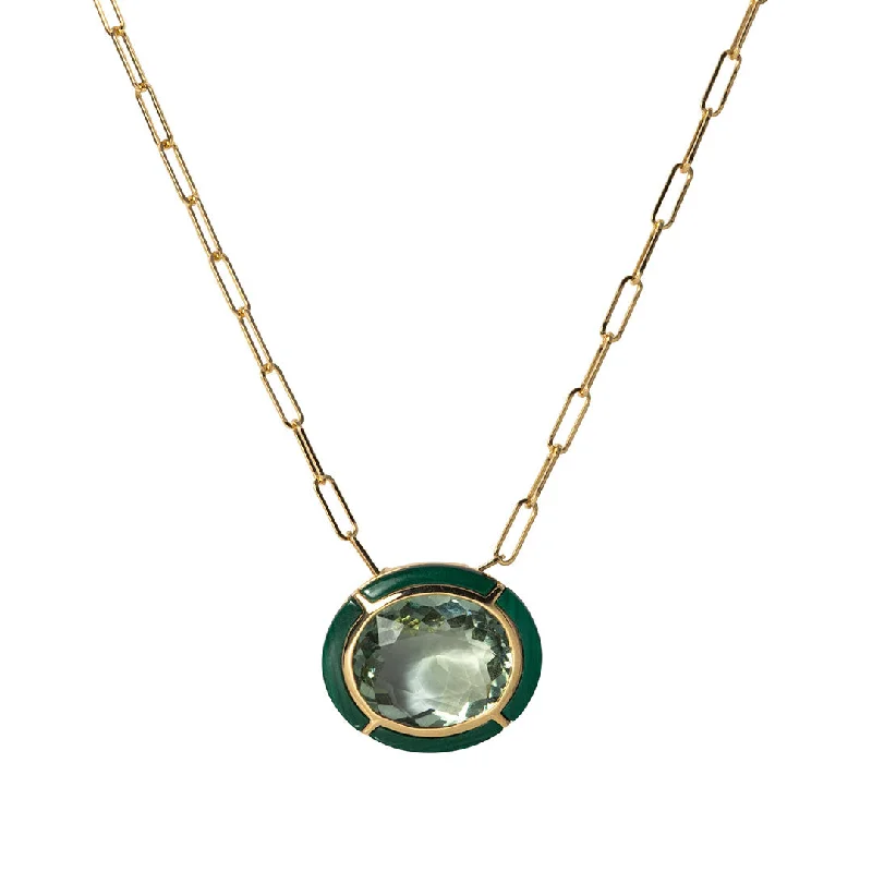 Elegant Jewelry, Exclusive Prices – Shop Now Goshwara Prasiolite & Malachite Inlay 18K Gold Pendant Necklace Elegant Jewelry, Exclusive Prices – Shop Now Goshwara Prasiolite & Malachite Inlay 18K Gold Pendant Necklace