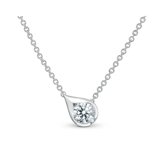 Huge Savings On Premium Jewelry Styles Hearts On Fire 18K White Gold Round Shape Diamond LU Droplet Pendant (.50ctw) Huge Savings On Premium Jewelry Styles Hearts On Fire 18K White Gold Round Shape Diamond LU Droplet Pendant (.50ctw)
