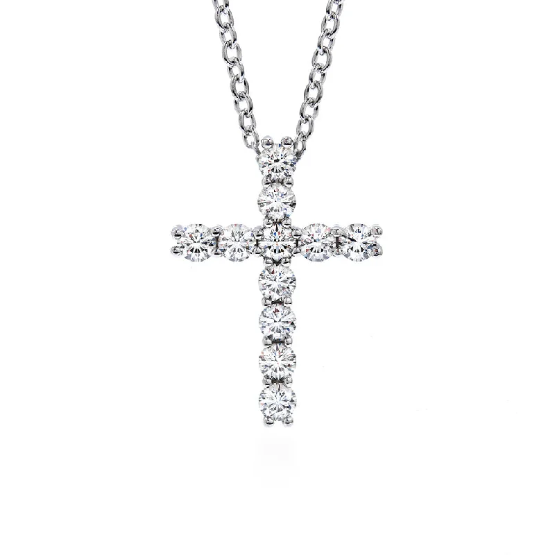 Shop Dazzling Jewelry At The Best Prices Hearts On Fire 18K White Gold Round Shape Diamonds Cross Pendant with a 18K White Gold Necklace (.16ctw) Shop Dazzling Jewelry At The Best Prices Hearts On Fire 18K White Gold Round Shape Diamonds Cross Pendant with a 18K White Gold Necklace (.16ctw)