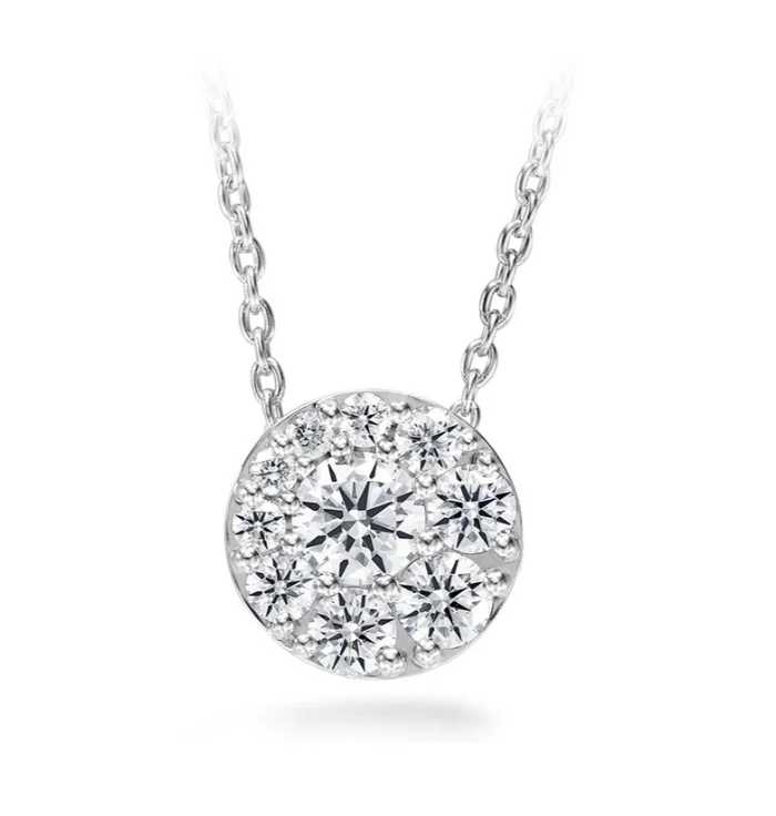 Bestselling Jewelry At Special Promotional Rates Hearts On Fire 18K White Gold Tessa Round Shape Diamond Cluster Pendant with a Cable Link Chain (.76ctw) Bestselling Jewelry At Special Promotional Rates Hearts On Fire 18K White Gold Tessa Round Shape Diamond Cluster Pendant with a Cable Link Chain (.76ctw)