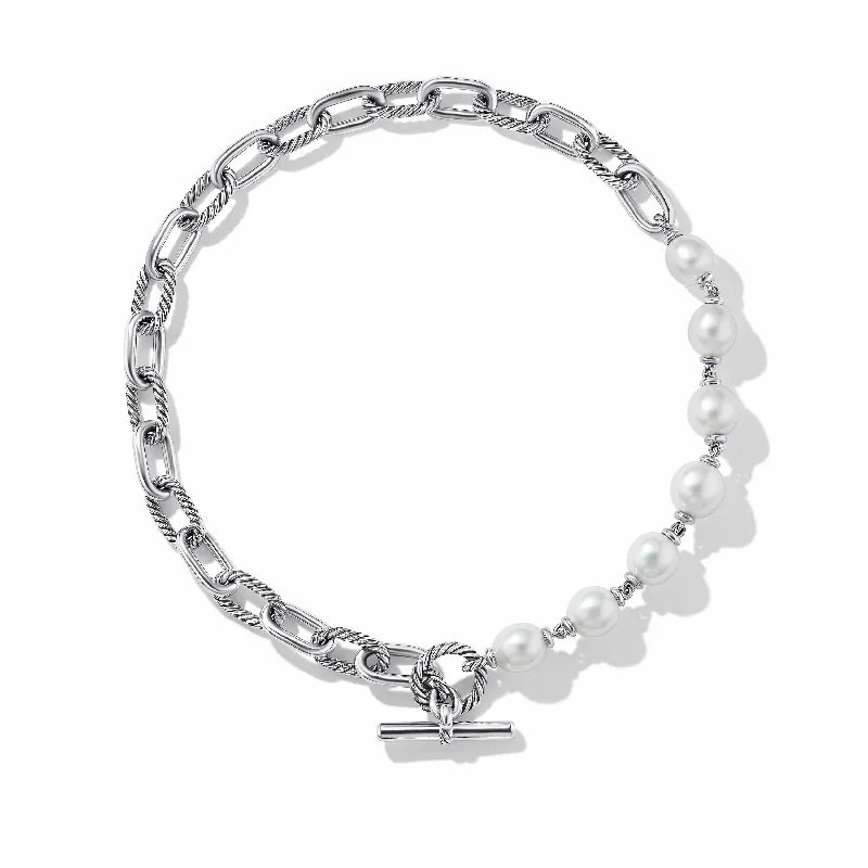 Affordable Gold-Plated Jewelry For Modern Fashion DY Madison Pearl Chain Necklace in Sterling Silver Affordable Gold-Plated Jewelry For Modern Fashion DY Madison Pearl Chain Necklace in Sterling Silver