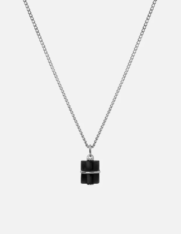 Grab Your Favorite Jewelry At The Lowest Prices Otis Onyx Necklace, Sterling Silver