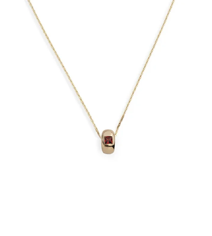 Limited-Stock Jewelry Sale – Once It's Gone, It's Gone Princess Cut Garnet - Love : Fine Diamond Cut Curb Necklace