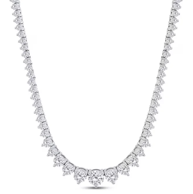 The Biggest Jewelry Sale Of The Year Is Here Round Shape Diamond 14K White Gold Riviera Necklace (8.52ctw) The Biggest Jewelry Sale Of The Year Is Here Round Shape Diamond 14K White Gold Riviera Necklace (8.52ctw)
