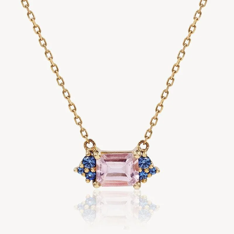 Affordable Glamour – Premium Jewelry For Less Starry East West Morganite Sapphire Necklace Affordable Glamour – Premium Jewelry For Less Starry East West Morganite Sapphire Necklace