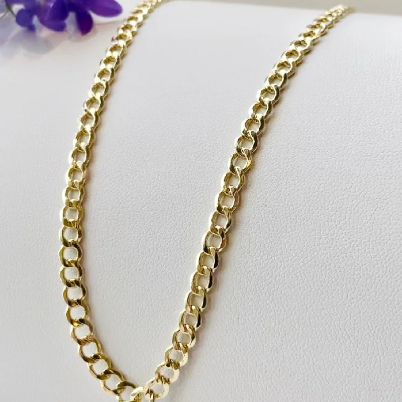 The Perfect Jewelry Piece At The Perfect Discount 14K Yellow Gold 4.4mm Hollow Curb Chain The Perfect Jewelry Piece At The Perfect Discount 14K Yellow Gold 4.4mm Hollow Curb Chain