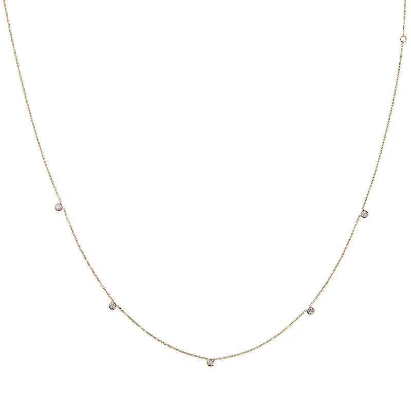 Grab Your Favorite Jewelry At The Lowest Prices Stellar Five Star 18K Gold Necklace w. Diamonds