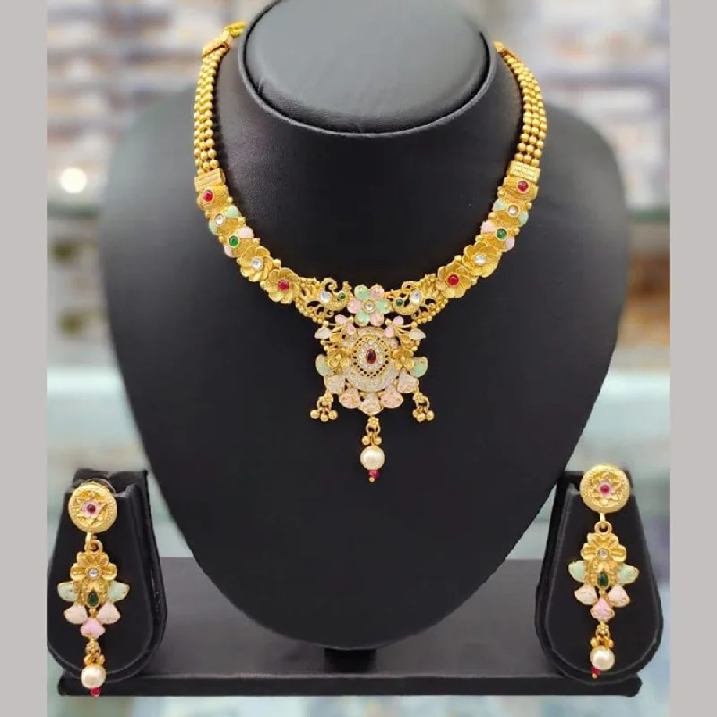 Discounted Luxury Jewelry – Shine Without The Splurge Anjali Jewellery Gold Plated Pota Stone Meenakari Necklace Set Discounted Luxury Jewelry – Shine Without The Splurge Anjali Jewellery Gold Plated Pota Stone Meenakari Necklace Set