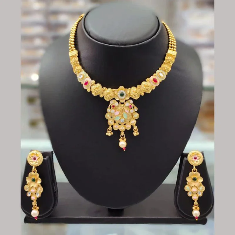 Premium Jewelry At Special Low Prices For A Limited Time Anjali Jewellery Gold Plated Pota Stone Meenakari Necklace Set Premium Jewelry At Special Low Prices For A Limited Time Anjali Jewellery Gold Plated Pota Stone Meenakari Necklace Set