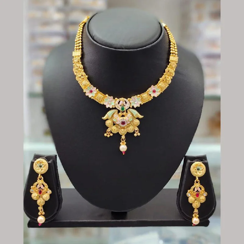 Flash Sale On Exquisite Jewelry – Don't Miss Out Anjali Jewellery Gold Plated Pota Stone Meenakari Necklace Set Flash Sale On Exquisite Jewelry – Don't Miss Out Anjali Jewellery Gold Plated Pota Stone Meenakari Necklace Set